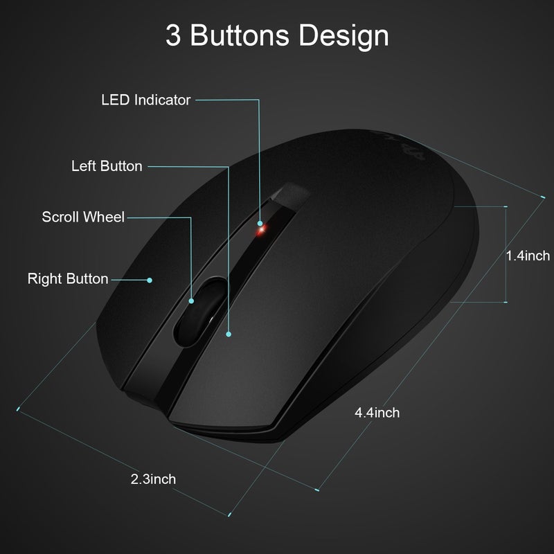 AURTEC Type C Wireless Mouse, AURTEC 2.4GHz USB-C Wireless Mice for Laptop and More USB-C Devices - Image 4